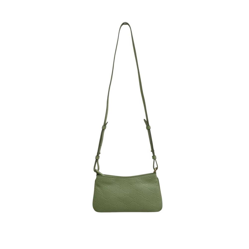 Gucci Leather Baguette Shoulder Bag Green